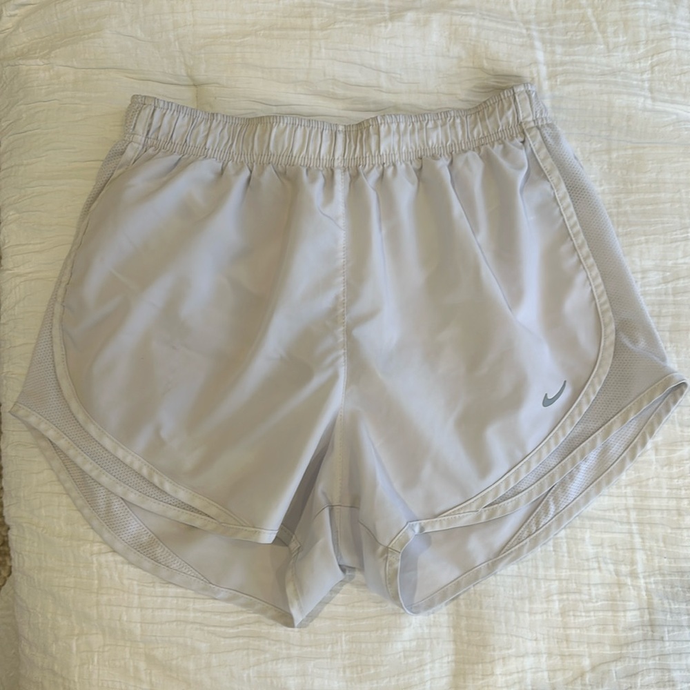 White Nike athletic shorts